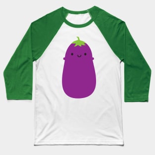 Kawaii Eggplant Aubergine Baseball T-Shirt